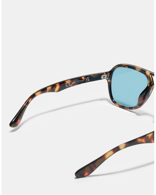 Stradivarius Blue Double Bridge Resin Sunglasses