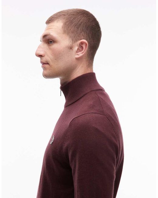Paul Smith Red Paul Smith Quarter Zip Zebra Logo Sweatshirt for men