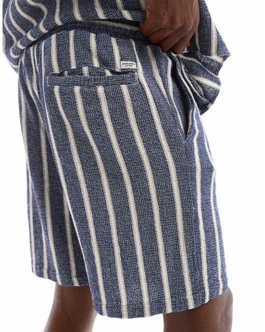 Pantalones Cortos Azul Marino A Rayas Texturizados De (Parte De Un Conjunto) Jack & Jones de hombre de color Blue