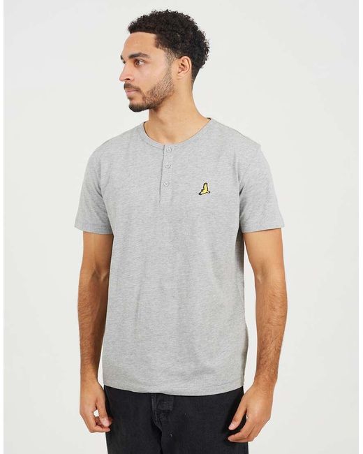 Brave Soul Gray 3 Pack Cotton Crew Neck Button Front T-Shirts for men