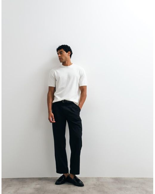 ASOS White Essential Relaxed Fine-knit Crew-neck for men