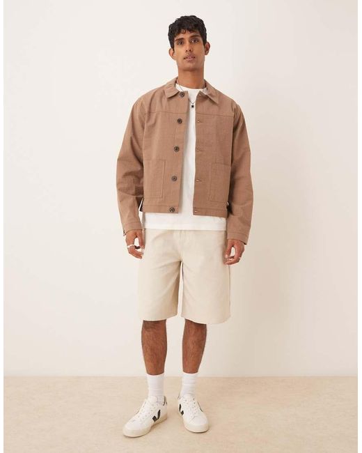 ASOS Net Harrington Jack in het Natural voor heren