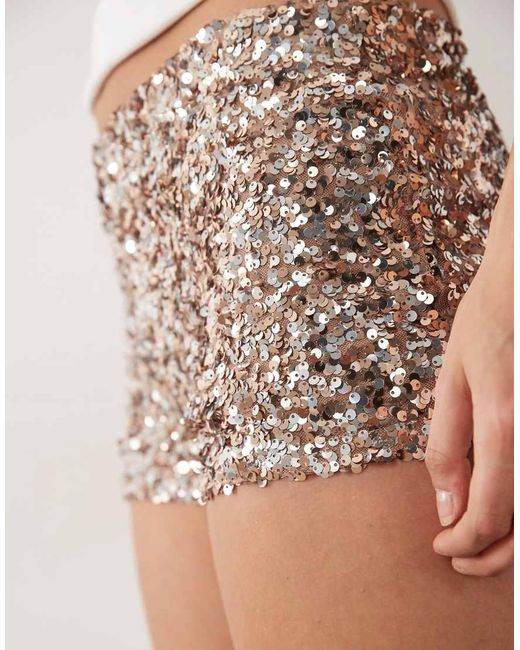 Miss Selfridge White Sequin Booty Short