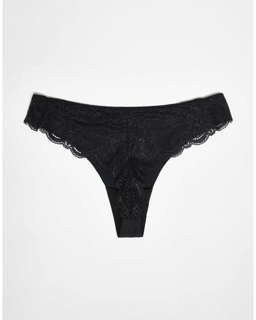 ASOS Black 3 Pack No Vpl And Lace Thong