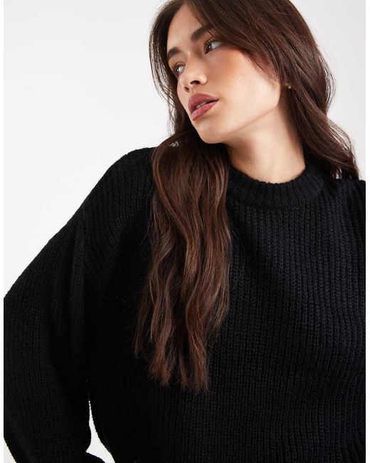 Jersey Holgado De Punto De Miss Selfridge de color Black