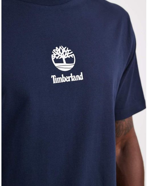 Timberland Blue Print Stack Logo Short-Sleeve Tee for men