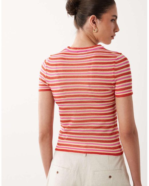 ASOS Red Knitted Sheer T-Shirt