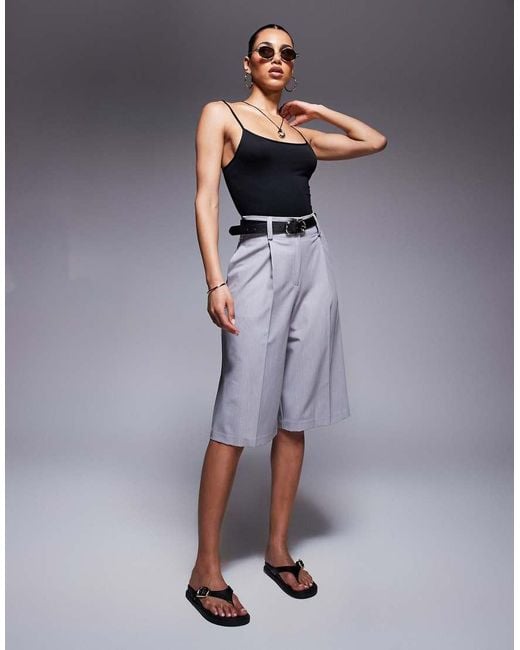 River Island Blue Tailored Bermuda Shorts
