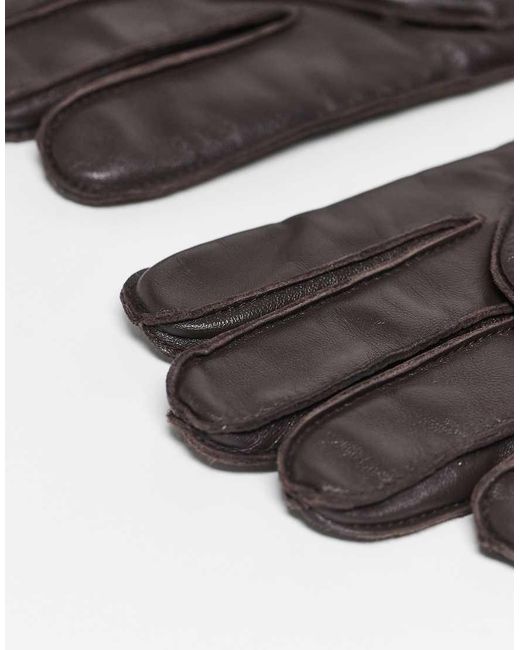 ARKET Black Premium Leather Gloves for men
