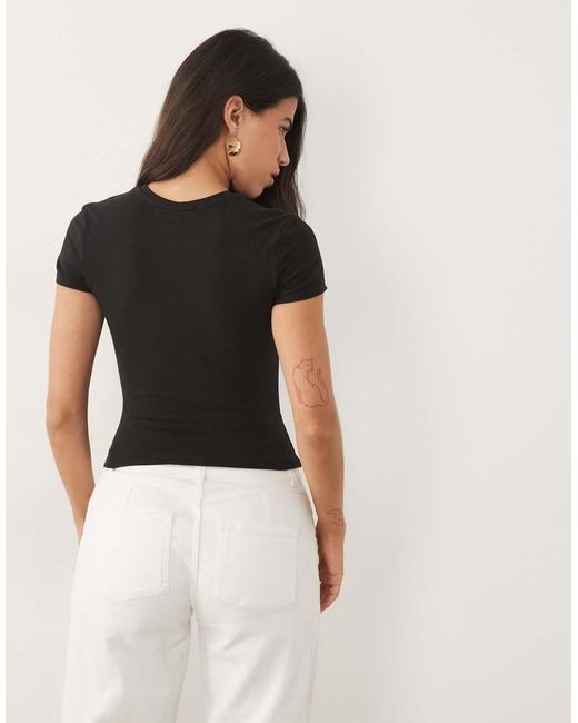 GOOD AMERICAN Black Super Stretch Baby T-shirt