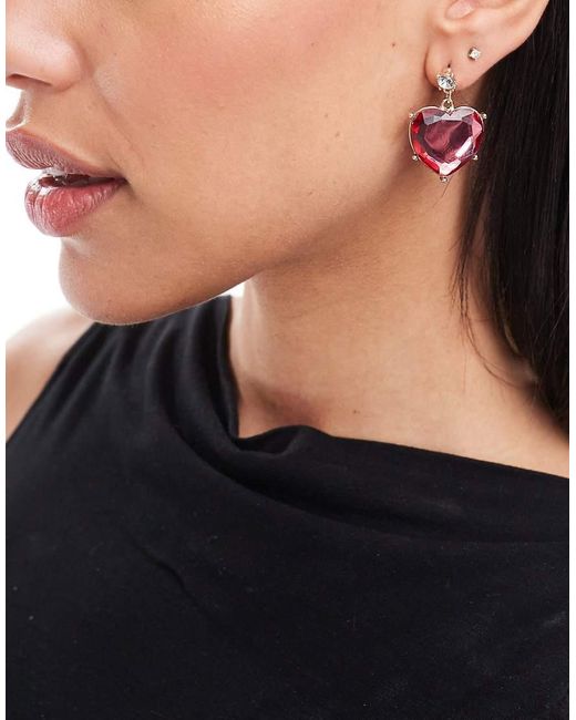 True Decadence Blue Bejewelled Heart Earrings