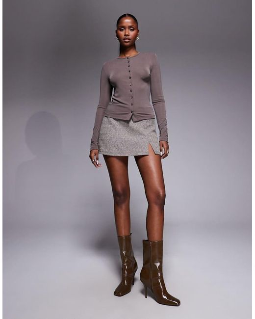 River Island Gray Mini Skort With Split