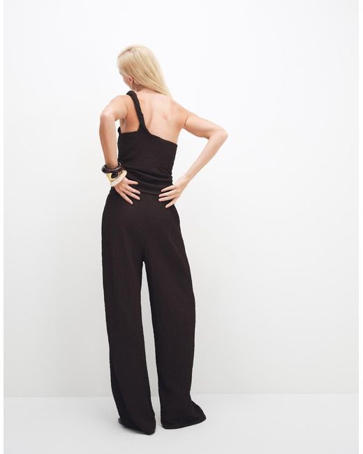 ONLY White High Waist Crinkle Textured Trousers Co-ord