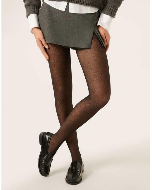 Calzedonia Natural Chevron Semi-Opaque Tights