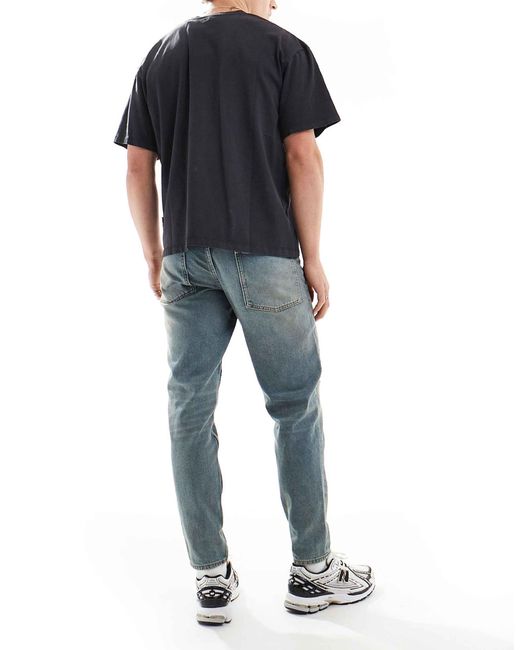 ASOS Black Tapered Jeans With Tint for men