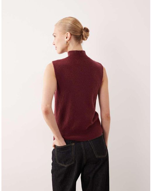 Abercrombie & Fitch Brown Mock Neck Sweater Vest