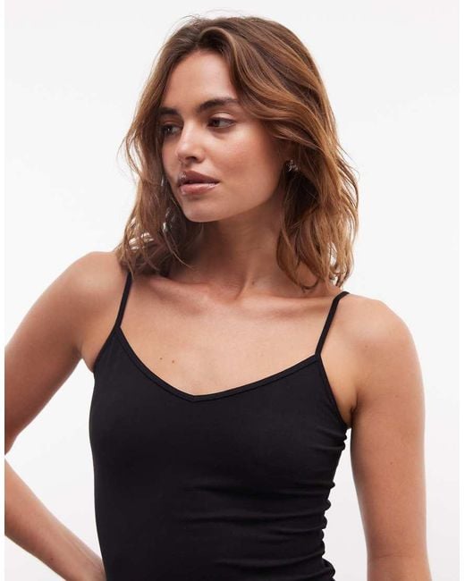 Weekday White V Neck Cami Mini Dress