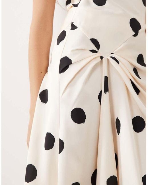 ARRANGE White Split Shoulder Draped Maxi Dress