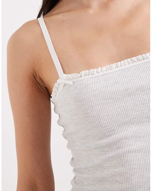 Cotton On White Sleep Waffle Square Neck Cami Top