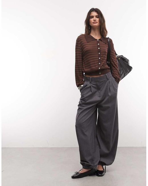 Collusion Brown Sheer Knit Cardigan