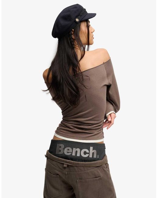 Bench x Superdry & Co Brown Fitted Long Sleeve Layer Top