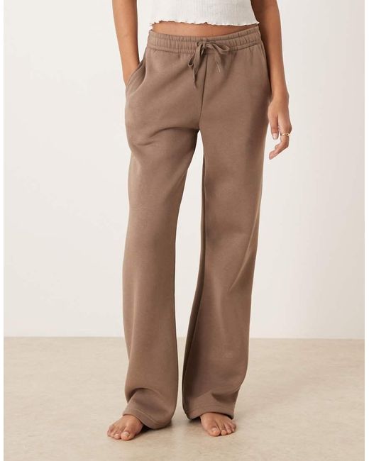 Gina Tricot Natural Loose Fit Straight Leg Sweatpants