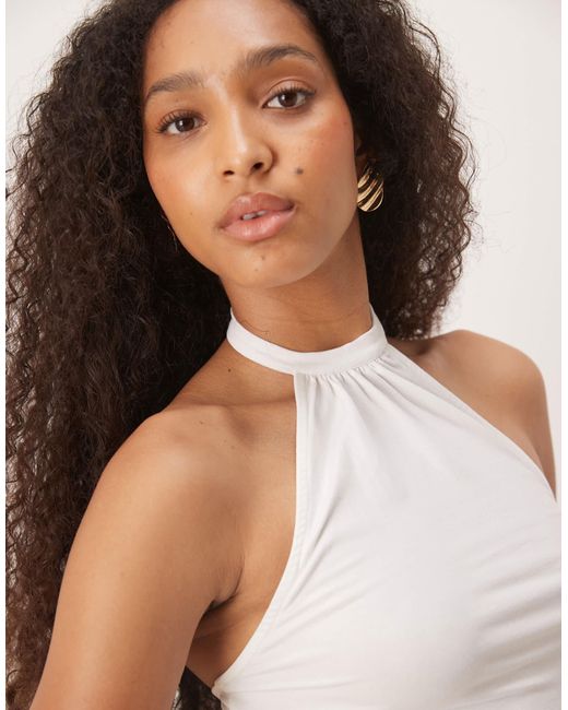 Motel White Raceline Halter Vest