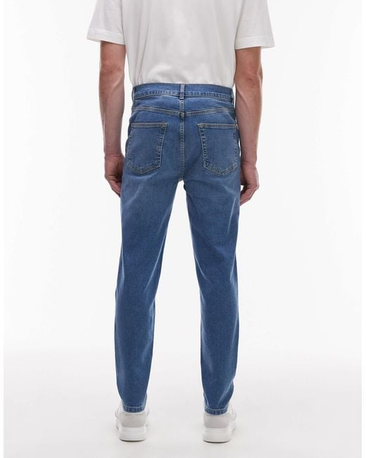 Topman Blue Stretch Taper Jean for men