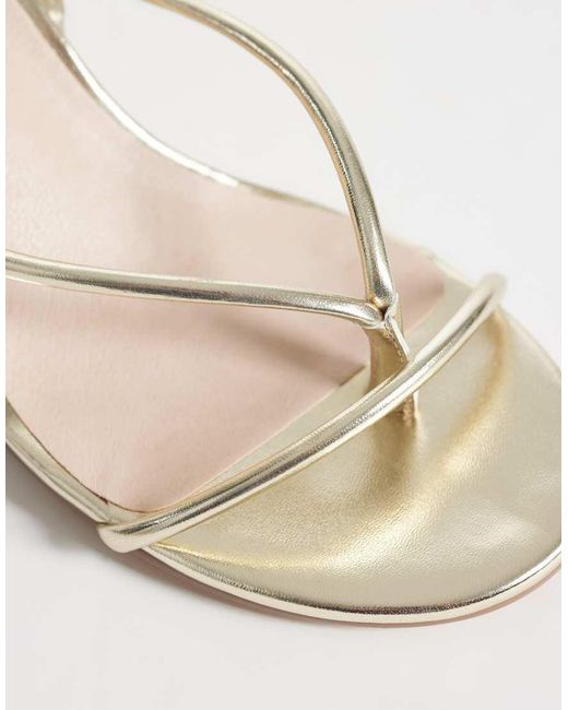 London Rebel White Mary Wedge Heeled Strappy Sandal