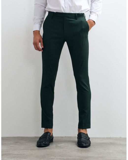 ASOS Green Skinny Suit Trousers for men