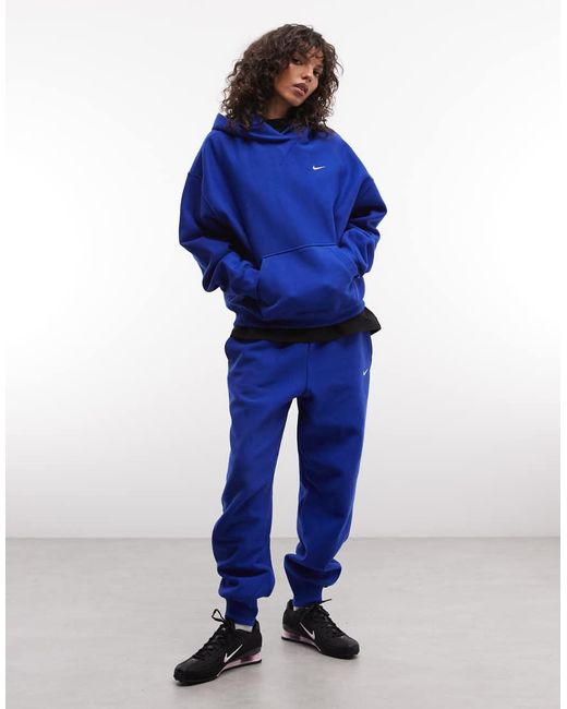 Nike Blue Studio Fleece Heavy Weight Oversized Hoodie