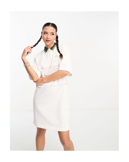 Lacoste Polo Shirt Dress in White Lyst Australia