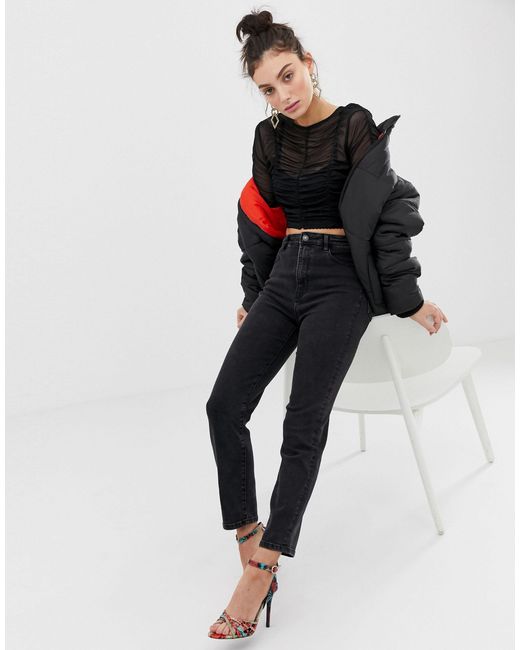 black skinny mom jeans