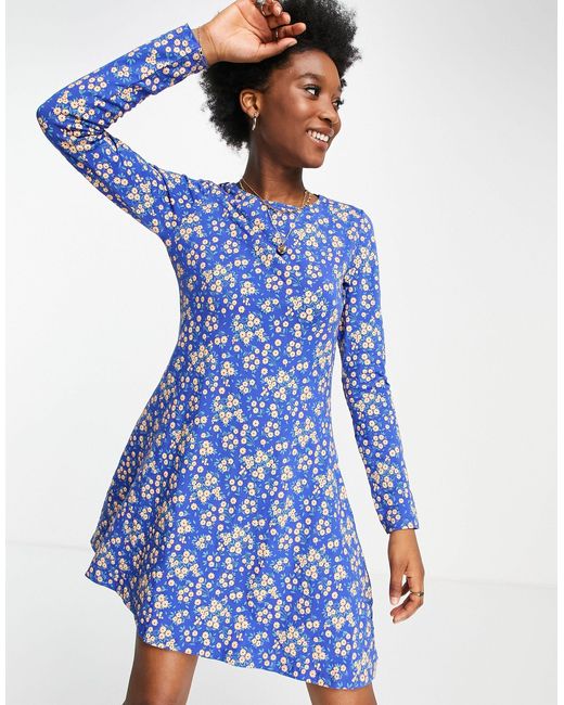 Flora Long Sleeve Mini Skater Dress 