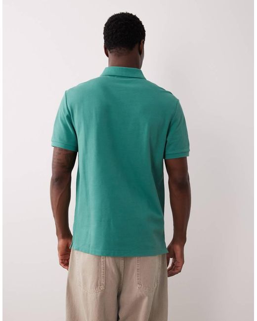 Calvin Klein Green Monogram Pique Polo Shirt for men