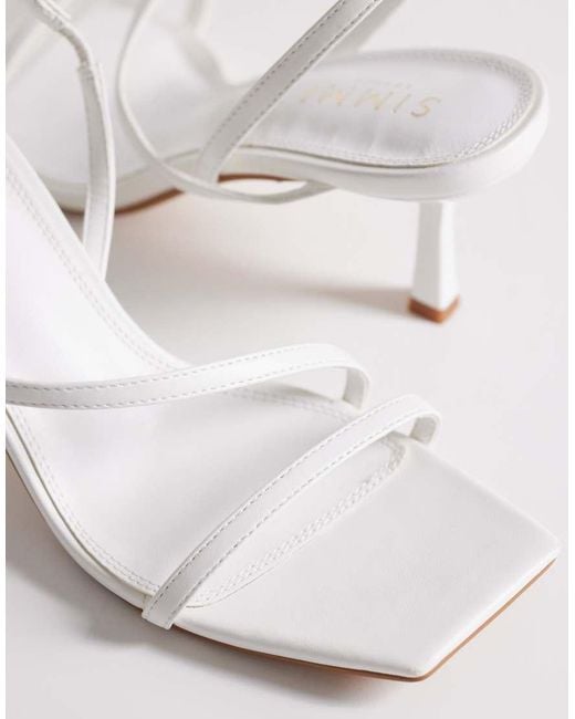 SIMMI White Simmi London Wide Fit Natasha Strappy Heeled Sandals