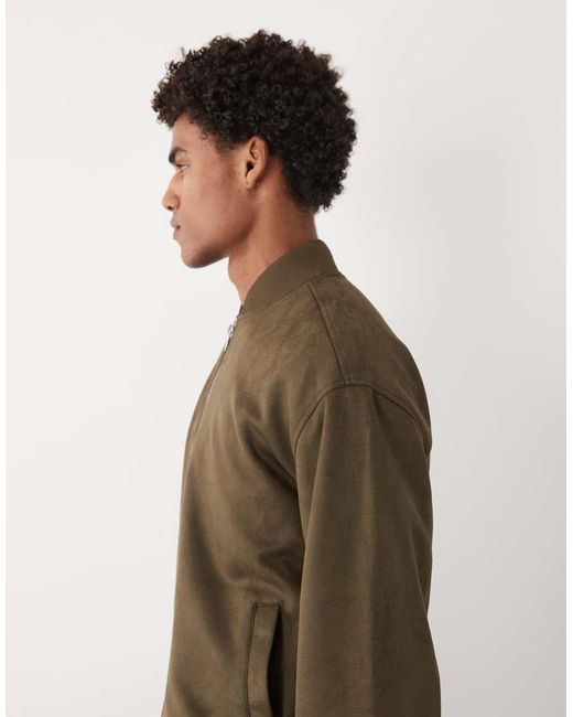 ASOS Green Faux Suede Oversized Jacket for men