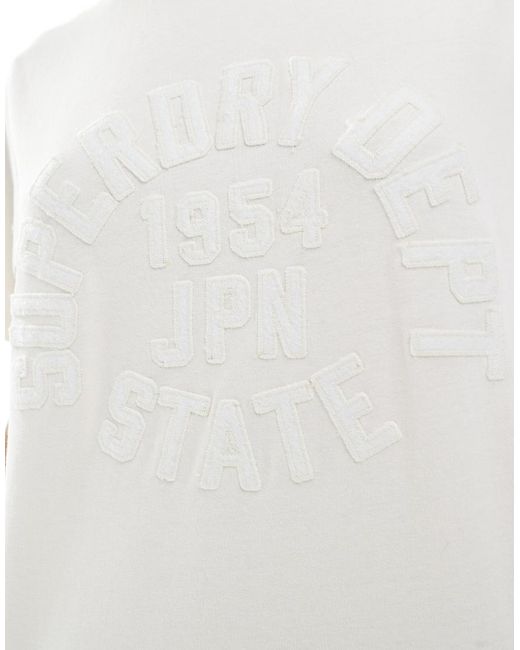 Superdry White Athletic Tonal Oversized T-Shirt