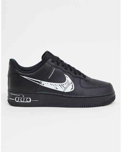 Nike Air Force 1 Lv8 Utility Sl Trainers in Black for Men | Lyst UK