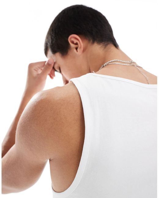 ASOS – 2er-pack muskelshirts in White für Herren