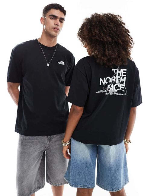 The North Face Black – mountain sketch – oversize-t-shirt