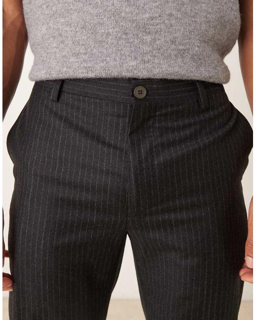 Mango Multicolor 100% Wool Tailored Pleat Front Pin Stripe Trouser for men
