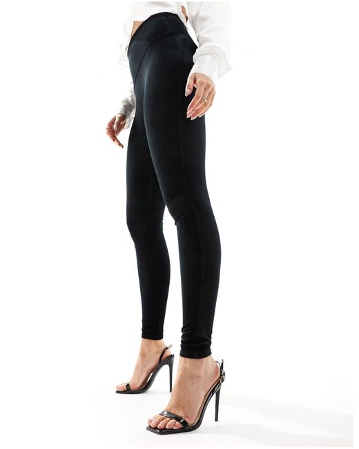 Spanx Black – formende e samt-leggings mit hohem bund