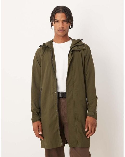 Brave Soul Natural Lightweight Hooded Parka Jacket for men