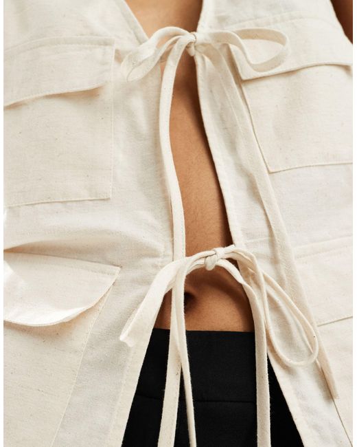 ASOS White Tie Waist Linen Waistcoat