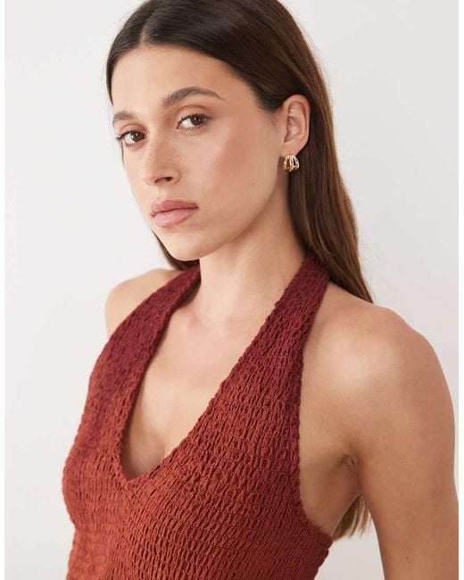 Mango Brown Teen Halterneck Top