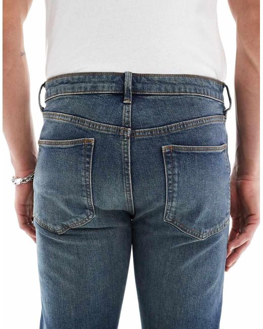 Vaqueros Ajustados En De ASOS de hombre de color Blue