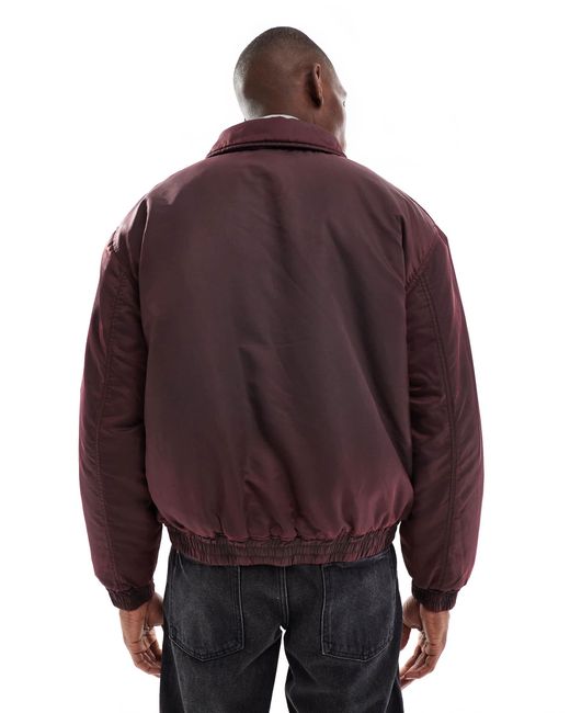 ASOS Purple Wadded Bomber Jacket for men