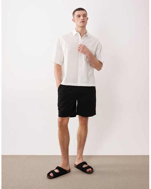 River Island White Pull On Shorts for men