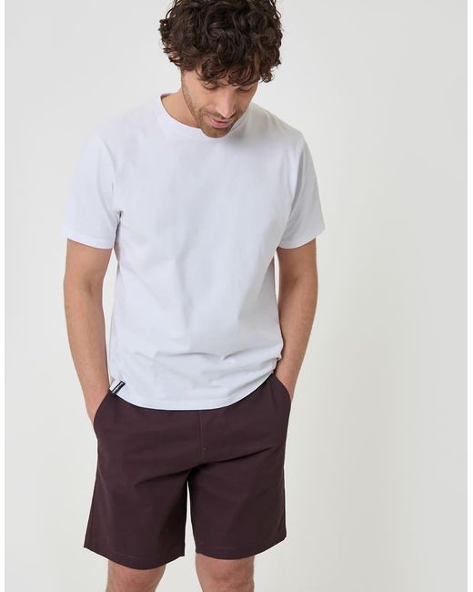 Threadbare Blue Patterned Stretch Chino Shorts With Belt for men